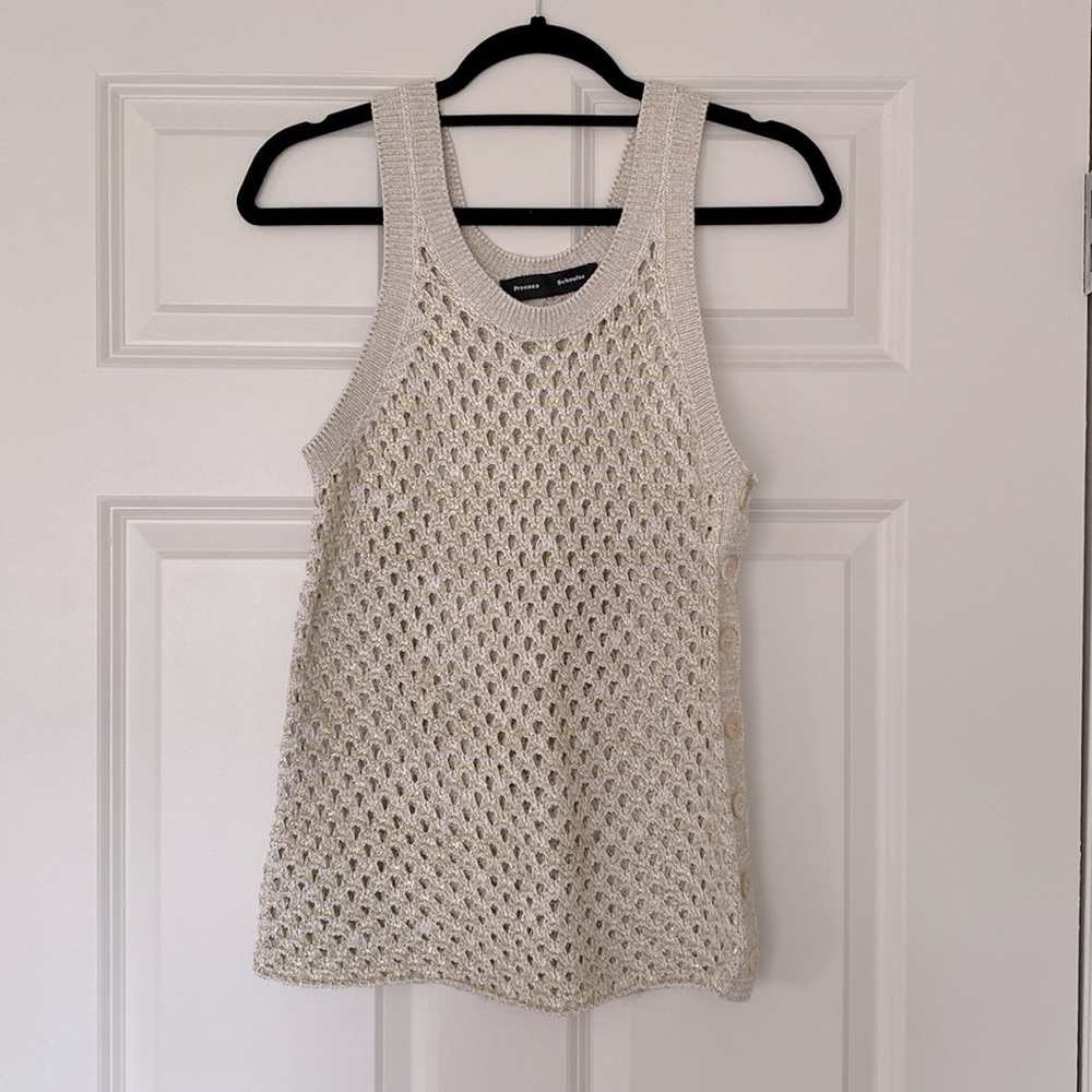 Proenza Schouler Metallic Mesh Tank Top